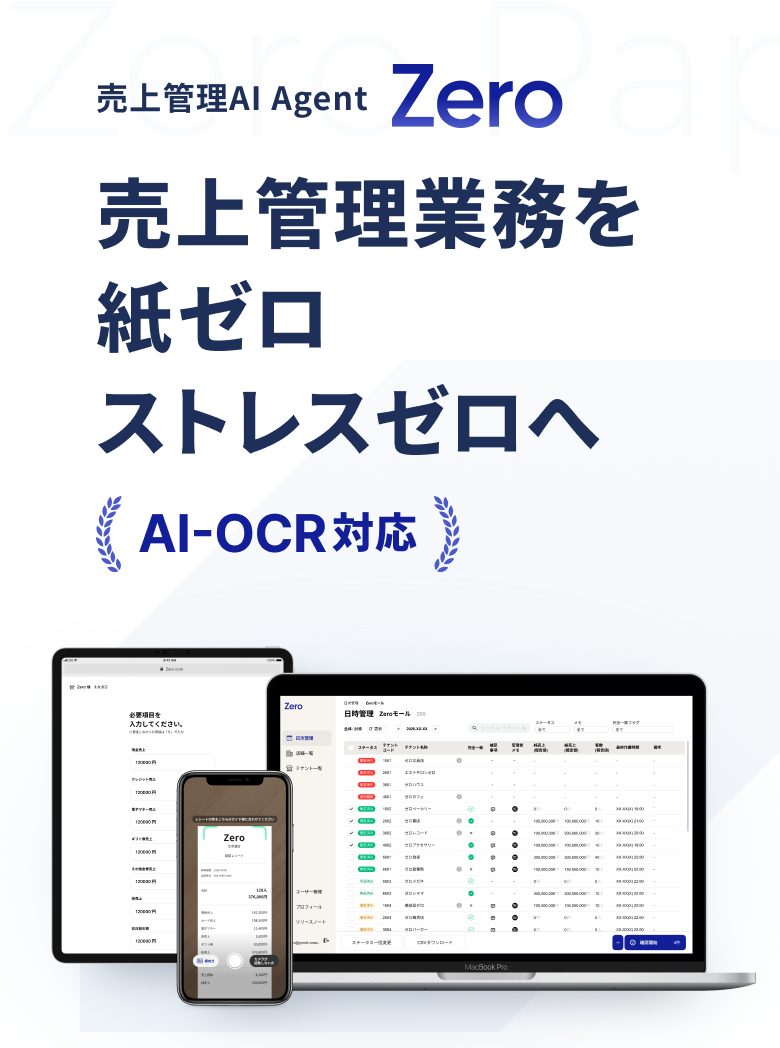 売上管理AI Agent Zero 売上管理業務を紙ゼロ、ストレスゼロへ
